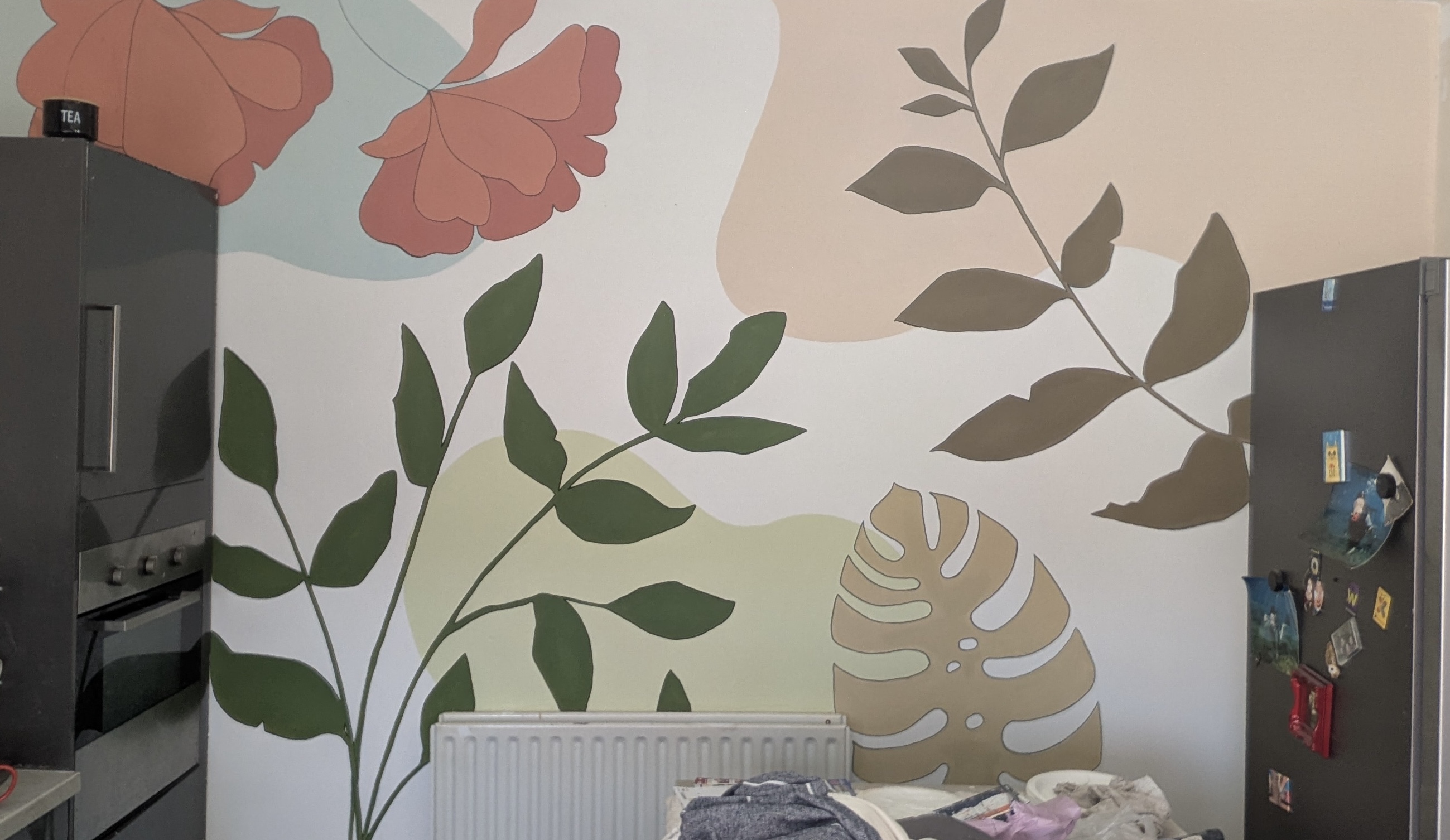 Botanical mural painted by Ellie Seal